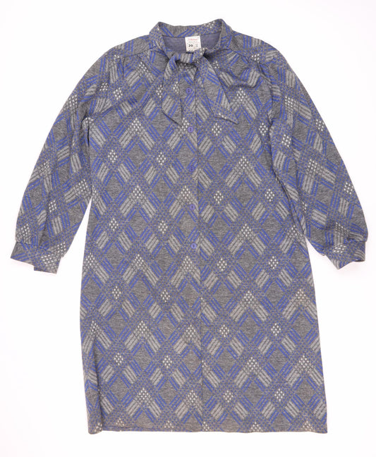 St Michael Women’s Blue Geometric Shirt Dress 20 Petite