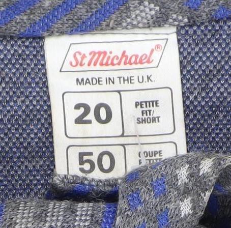 St Michael Women’s Blue Geometric Shirt Dress 20 Petite