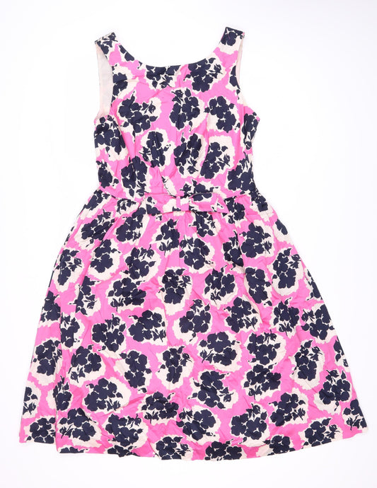 Boden Women's Pink Floral A-Line Dress Size 12