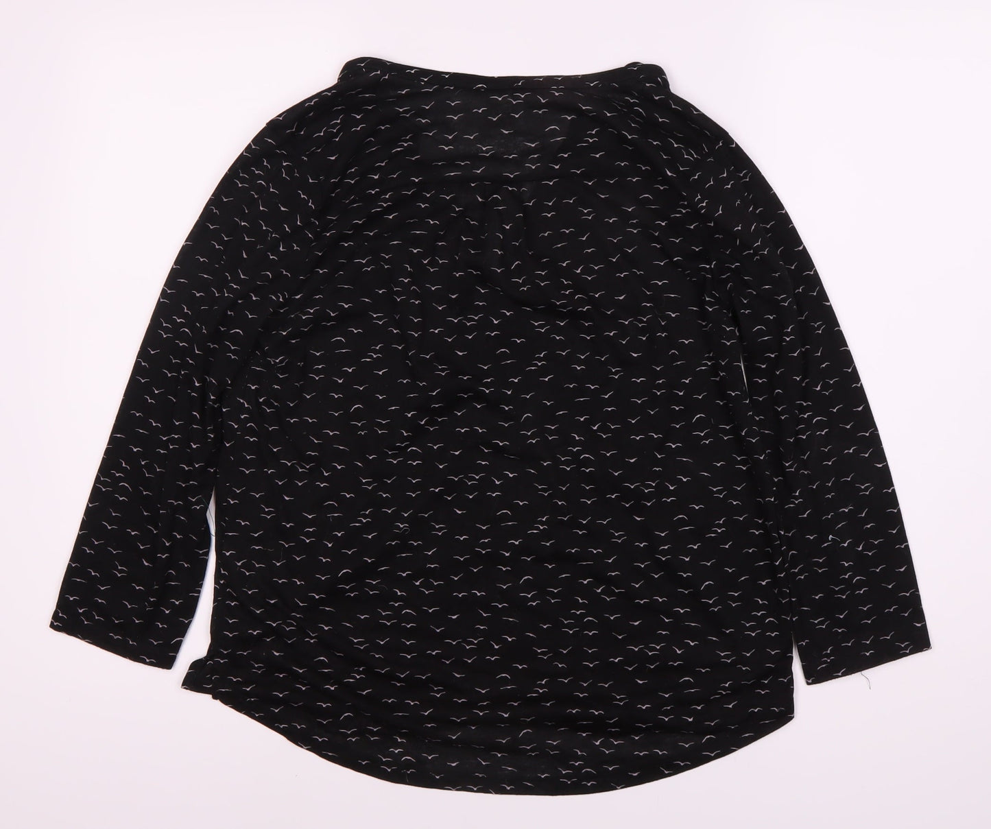 H&M Women's Black 3/4 Sleeve Animal Print Blouse
