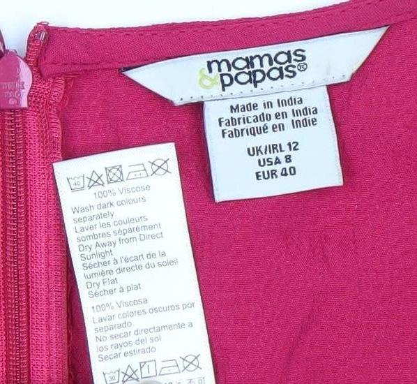 Mamas & Papas Pink Fit & Flare Dress, Size 12