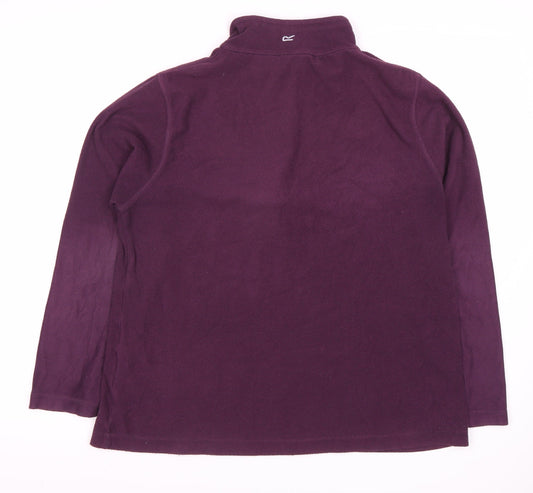 Regatta Women's Purple Pullover, Size 14, 1/4 Zip Fleece