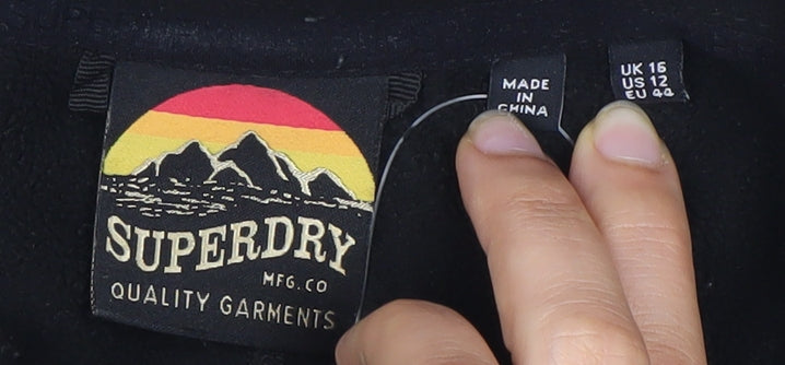 Superdry Women's Black Fleece Jacket Size 16