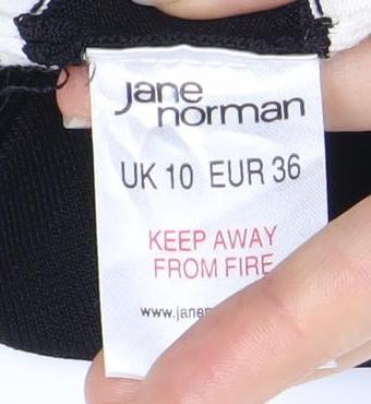 Jane Norman Women's Black White Striped Dress UK 10