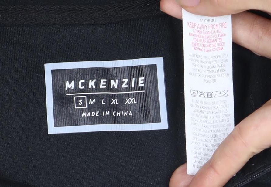 MCKENZIE Men's Black Fleece 1/4 Zip Sweatshirt - S