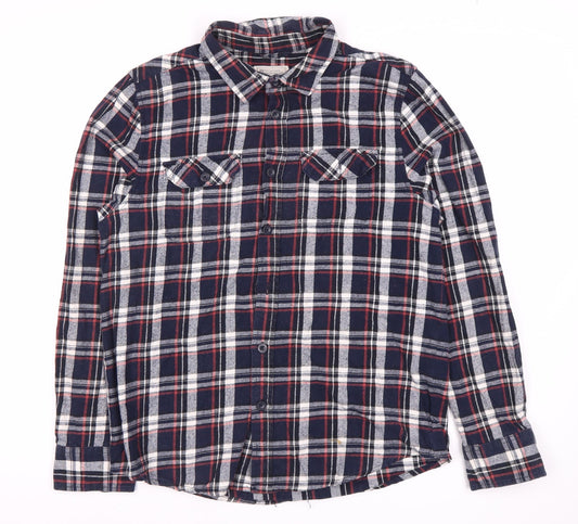 Mountain Warehouse Men's Blue Plaid Flannel Shirt M