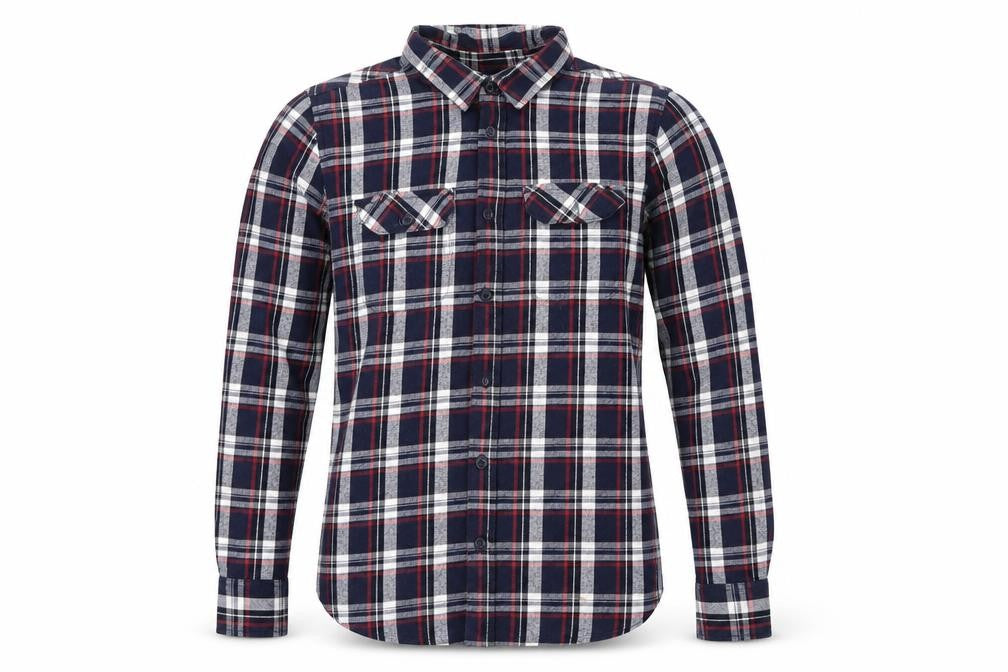 Mountain Warehouse Men's Blue Plaid Flannel Shirt M