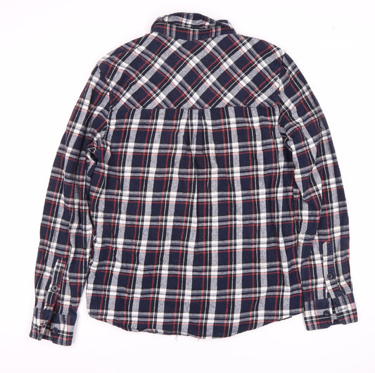 Mountain Warehouse Men's Blue Plaid Flannel Shirt M