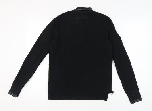 Superdry Men's Black Polo Shirt, Medium, Casual Style