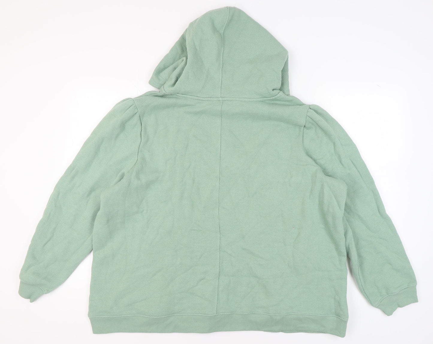 Fat Face Unisex Adults Green 2XL Henley Hoodie