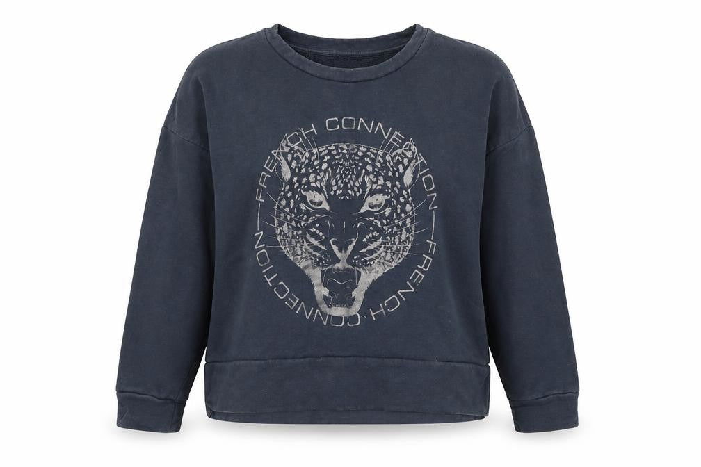 Front view of French Connection Women's Black XL Pullover Sweatshirt