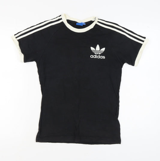 Adidas Unisex Black Ringer T-Shirt, Size S, Stylish and Casual