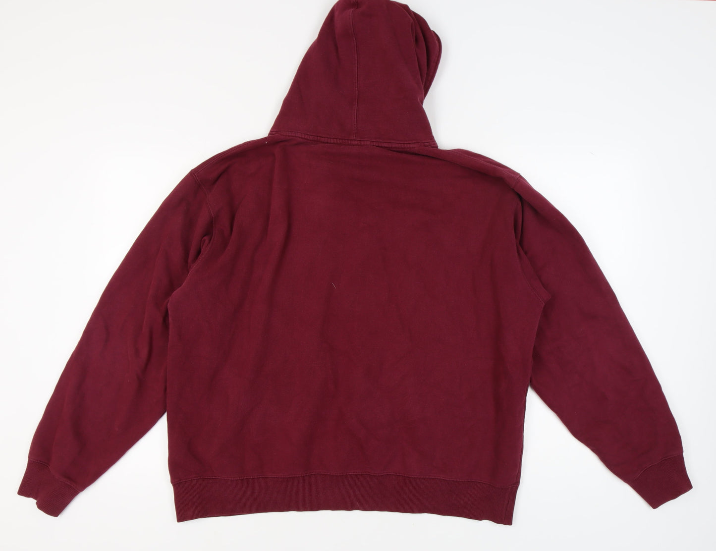 The Basement Men's Red Pullover Hoodie 2XL Fleece