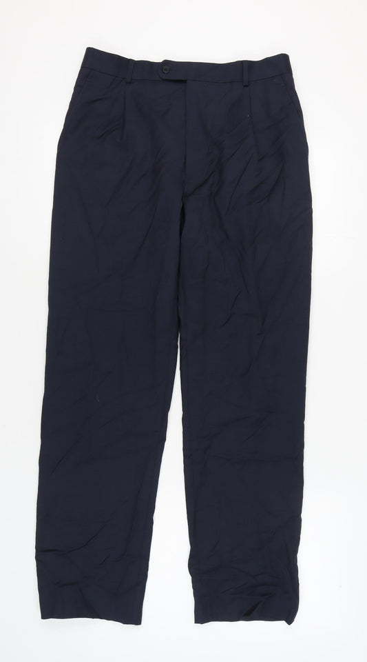 Austin Reed Men's Black Wool Formal Trousers 32L