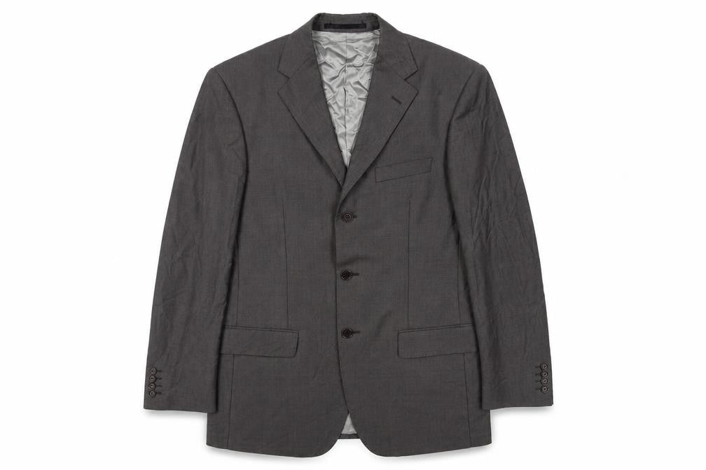 Marks and Spencer Grey Wool Men's Blazer - Size 38L