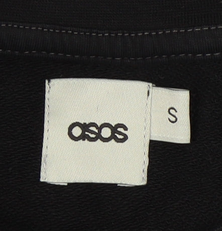 Close-up detail of ASOS Men's Black/Grey Full Zip Sweatshirt, S