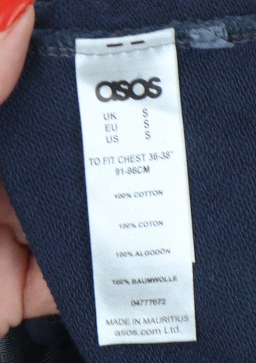 Brand and care label for ASOS Men's Black/Grey Full Zip Sweatshirt, S