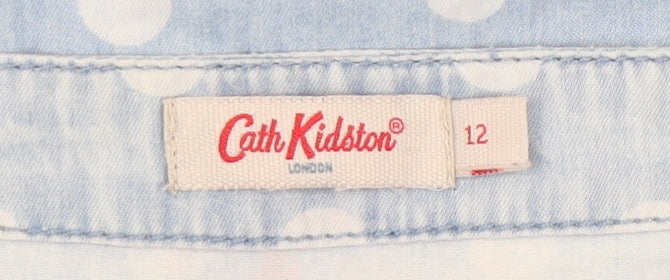 Cath Kidston Women's Blue Polka Dot Dress Size 12
