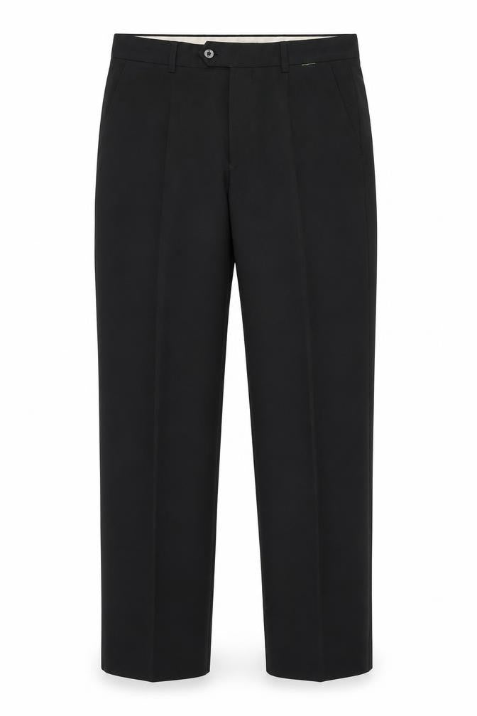 Dimensions Men's Black Trousers, Size 32R, Polyester
