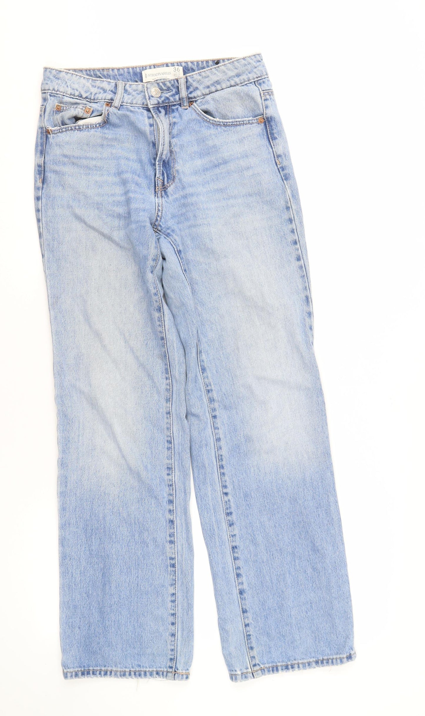 Stradivarius Women's Blue Straight Jeans UK 8