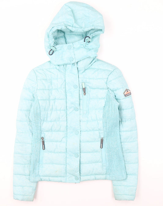 Superdry Women's Blue Puffer Jacket, Size S