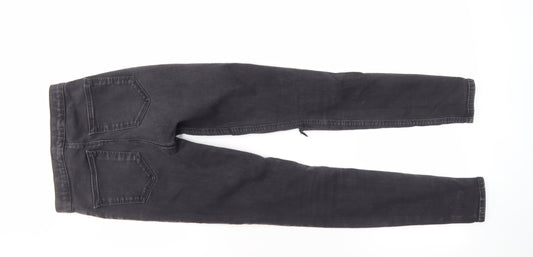 Topshop Women's Black Skinny Distressed Jeans Size 12