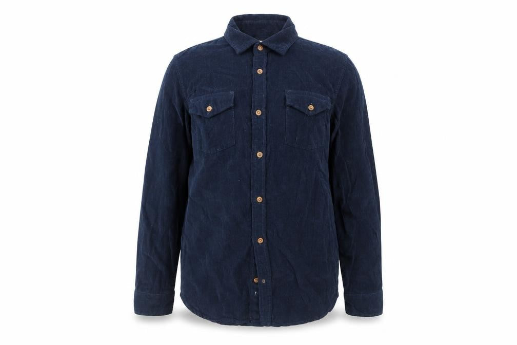 La Redoute Boys Blue Button-Up Corduroy Shirt, Size 11-12Y