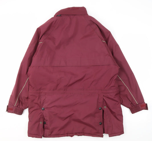 Mens Red Parka Jacket, Size M, Waterproof, Breathable