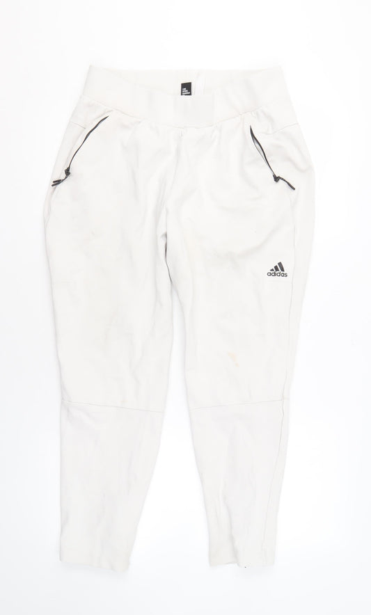 Adidas Men's White Jogger Trousers L, Elastic Waist