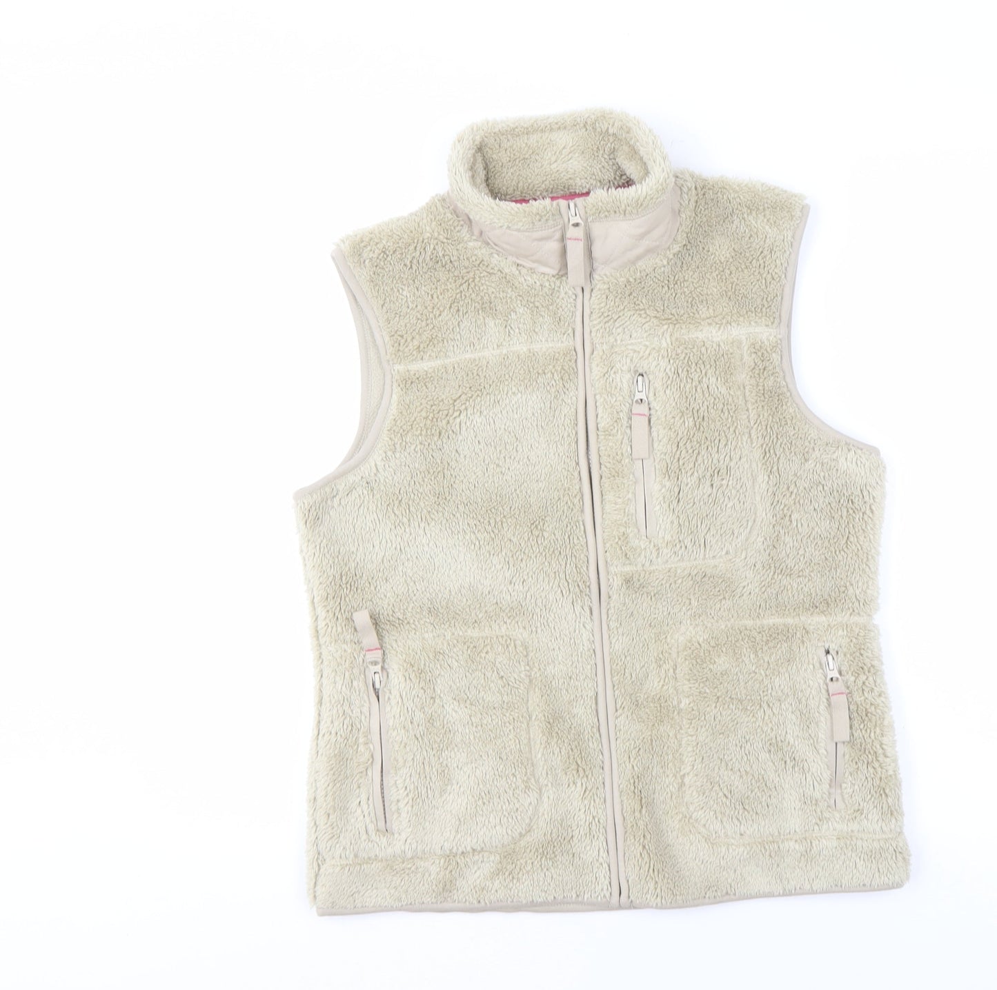 White Stuff Women's Beige Waistcoat Size 10, Full Zip, Casual