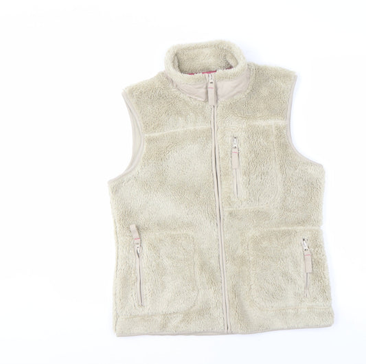 White Stuff Women's Beige Waistcoat Size 10, Full Zip, Casual