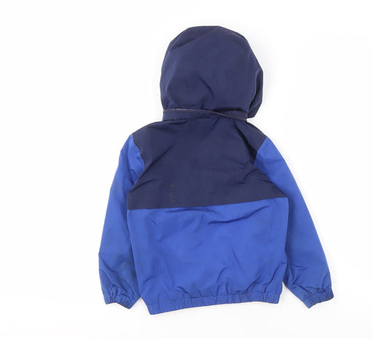 Joules Boys Blue Hooded Basic Jacket Size 6 Years