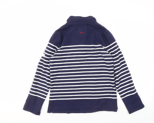 Joules Women's Blue Striped Pullover Sweatshirt L