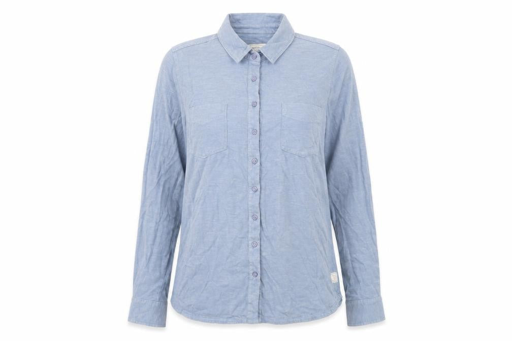 FatFace Women's Blue Button-Up Shirt Size 6