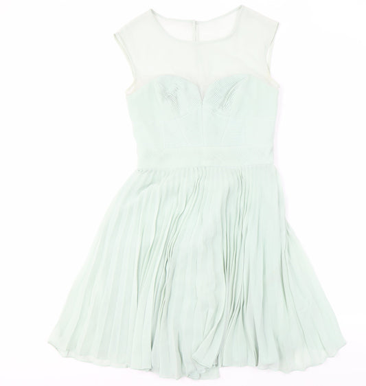 Karen Millen Women's Green A-Line Dress, Size 10, Sleeveless