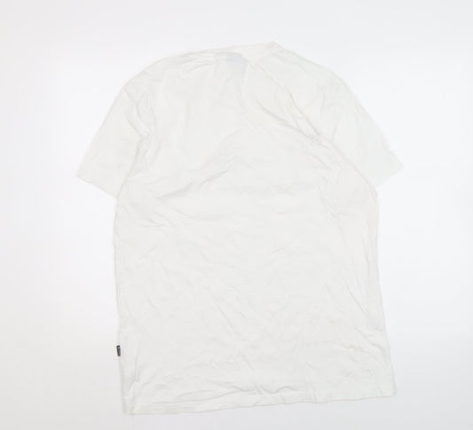 Hugo Boss Men's White Crew Neck Logo T-Shirt Size L