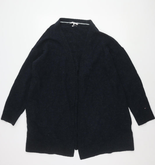 Tommy Hilfiger Women's Black Open Front Cardigan S Wool Blend