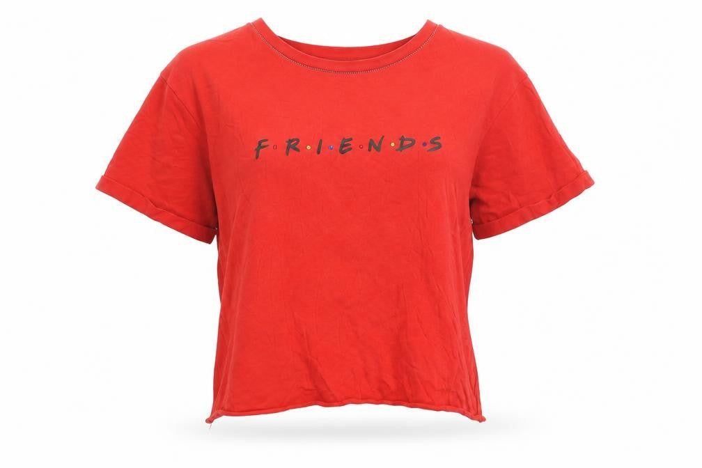 Friends Women's Red T-Shirt, XS, Crew Neck, Casual Style