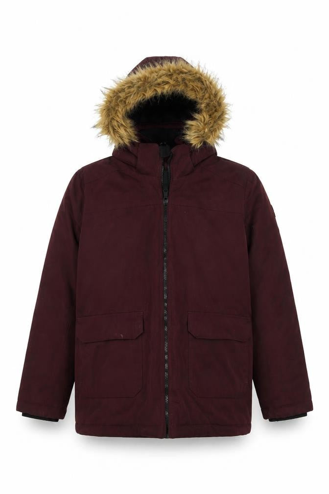 TOG24 Boys Red Parka Jacket, Size 164, Winter Ready
