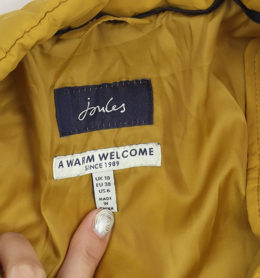 Joules Women's Yellow Puffer Jacket Size 10