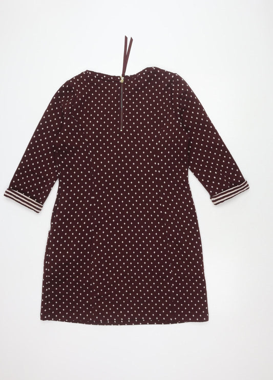 Boden Women's Brown Polka Dot Dress Size 14 with Pockets