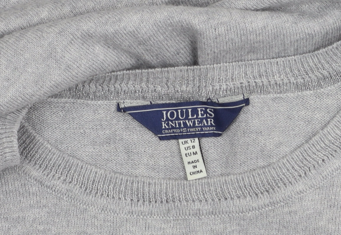 Joules Women's Grey Crew Neck Jumper UK 12