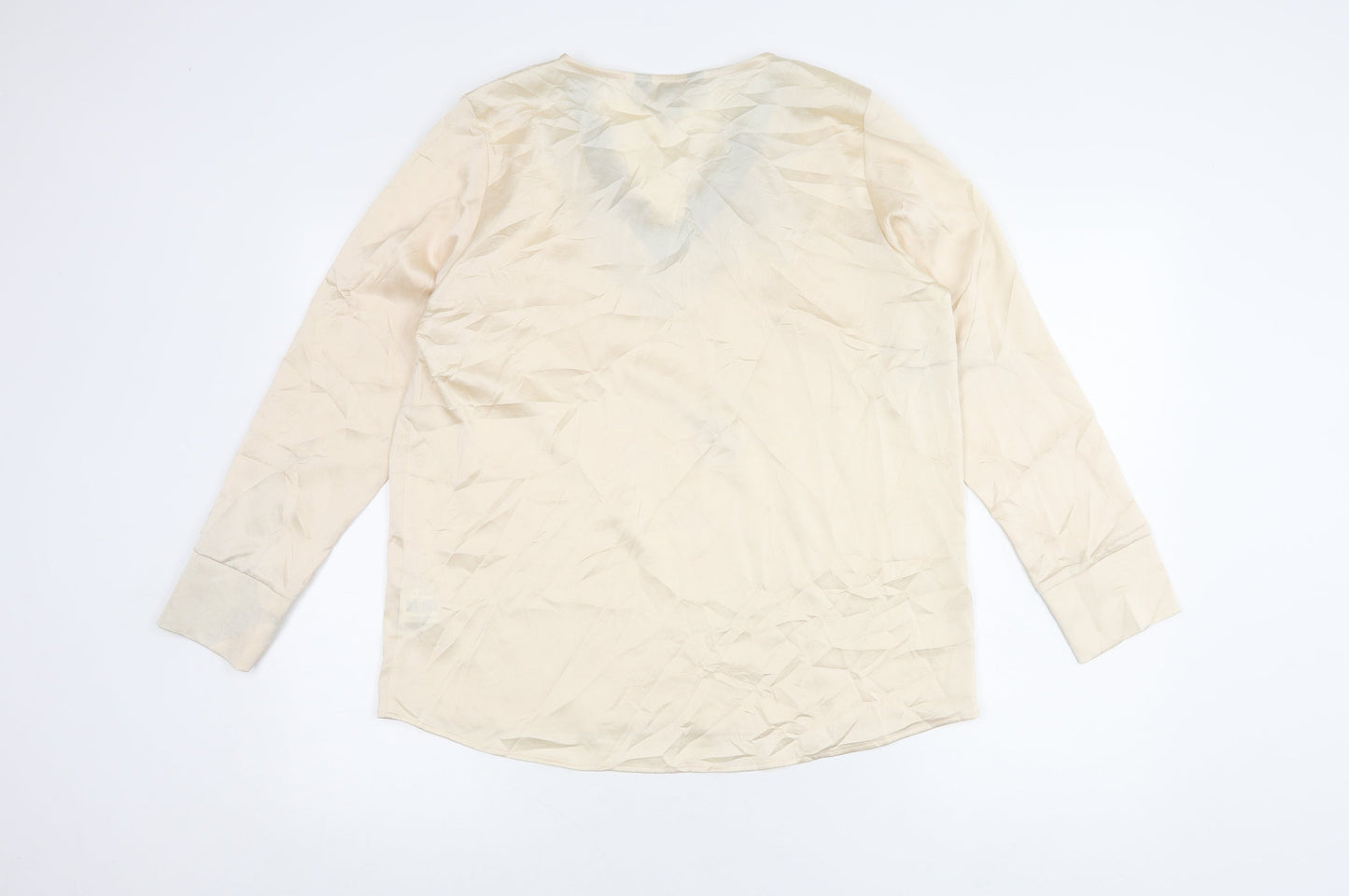 Lipsy Women's Beige V-Neck Lace Blouse Size 14