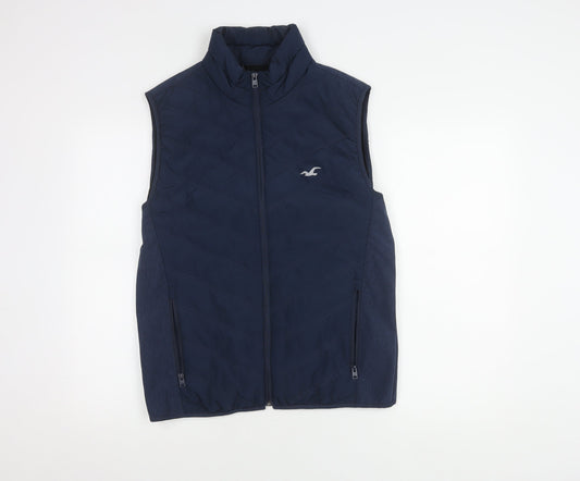 Hollister Women’s Blue Puffer Waistcoat M