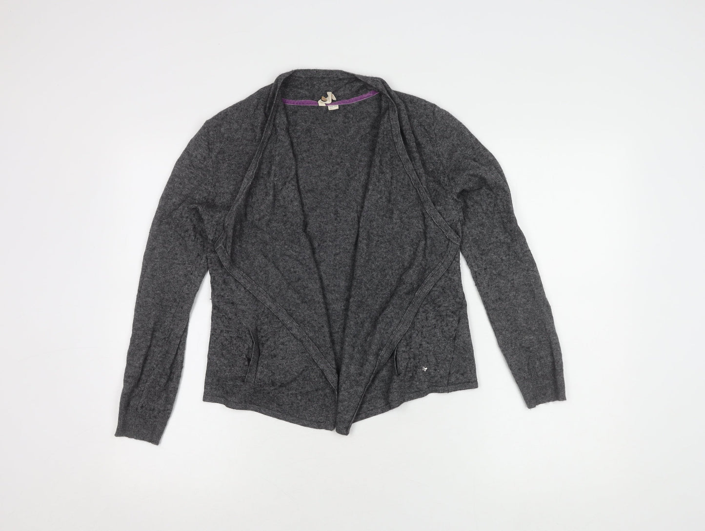 White Stuff Women's Grey Open Front Cardigan Size 10 Viscose Blend