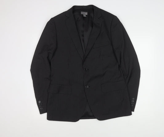 H&M Men's Black Striped Blazer, Size 42R