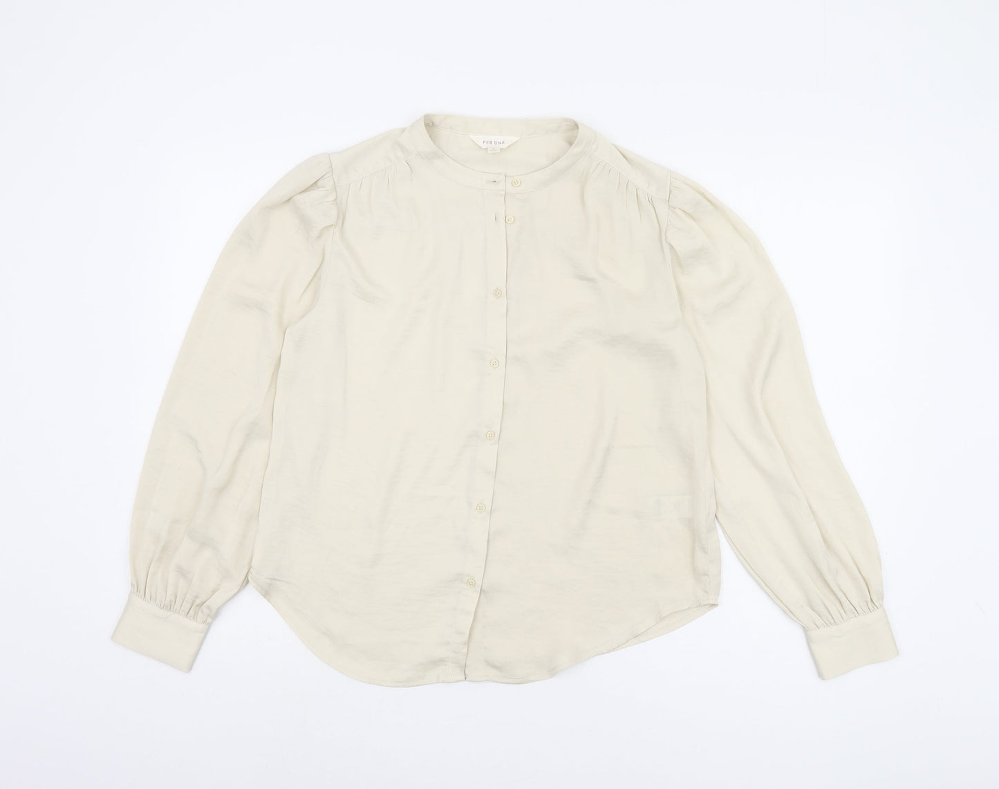 Marks and Spencer Beige Women's Blouse, Size 8, Long Sleeve