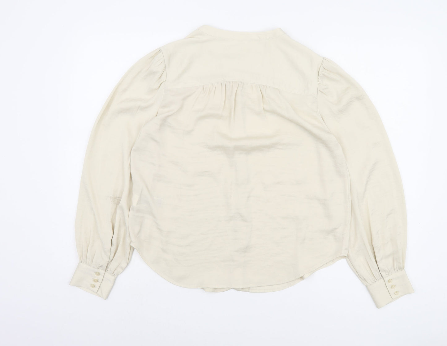 Marks and Spencer Beige Women's Blouse, Size 8, Long Sleeve