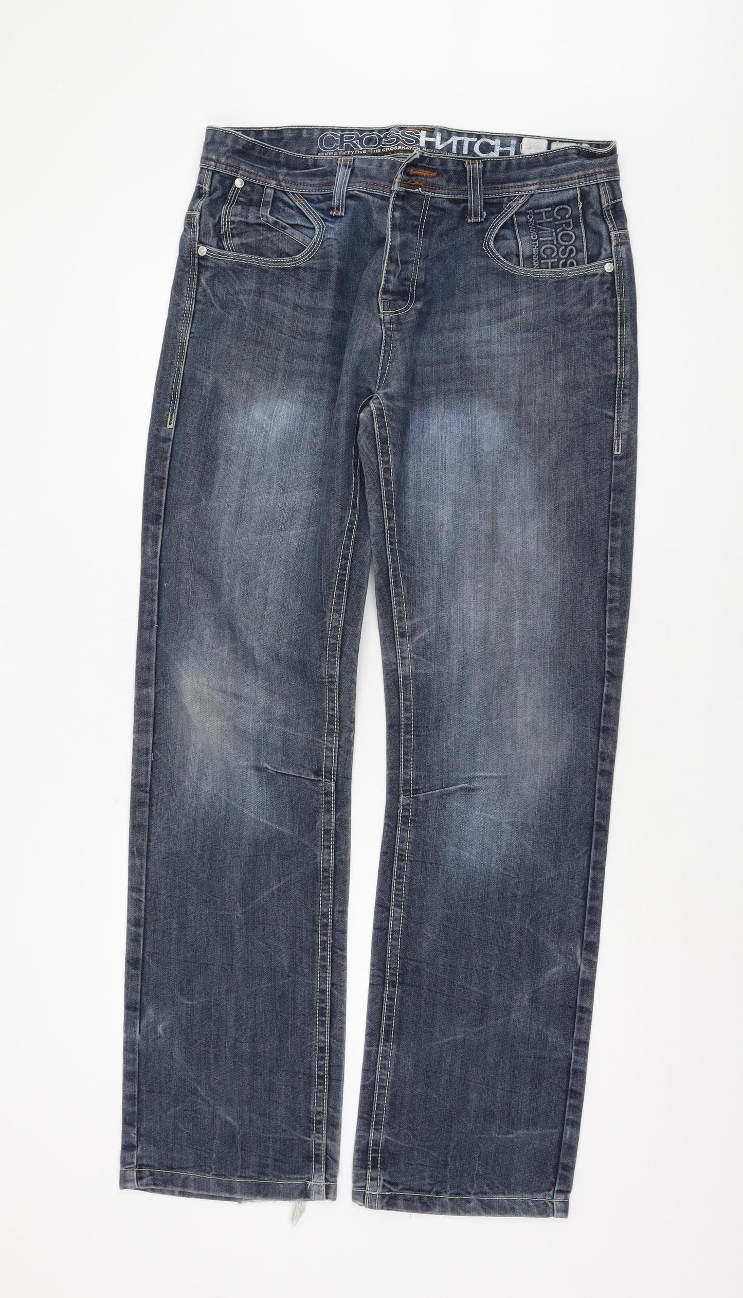 CROSSHATCH Men's Blue Straight Jeans W 34