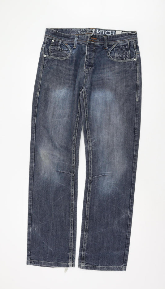 CROSSHATCH Men's Blue Straight Jeans W 34